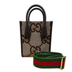 Gucci Jumbo GG Tote Bag Brown Canvas Shoulder